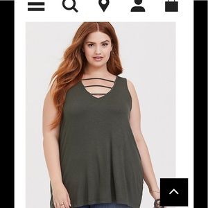 Super soft olive strappy tank size 0